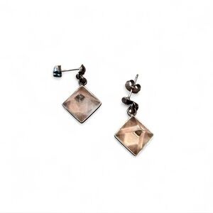 Vintage Sterling Quartz Dangle Prism Earrings